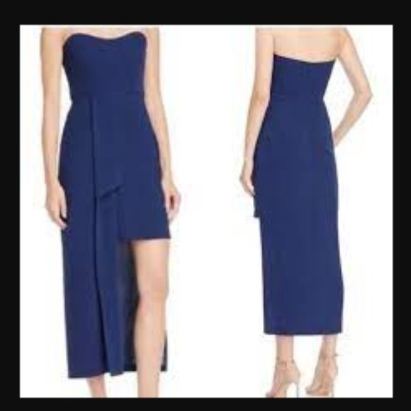 NWT - ELLIATT - Exotic High Low Dress in Navy - CLOSET CLEAROUT - Picture 2 of 6
